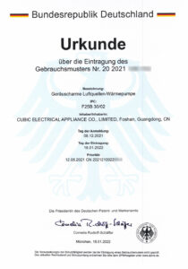 Certificat de brevet de l'Allemagne